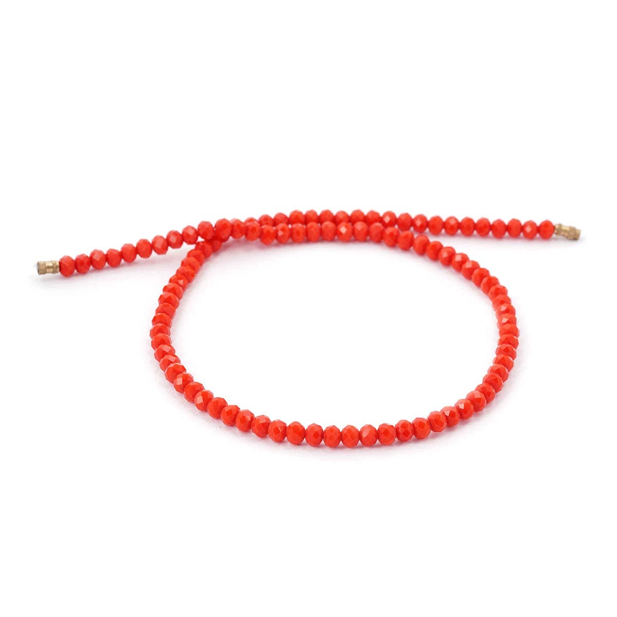 AV Fashion India - Single Line Orange Colour Stone Beaded Statement Chain for Women and Girls Fashion Jewellery