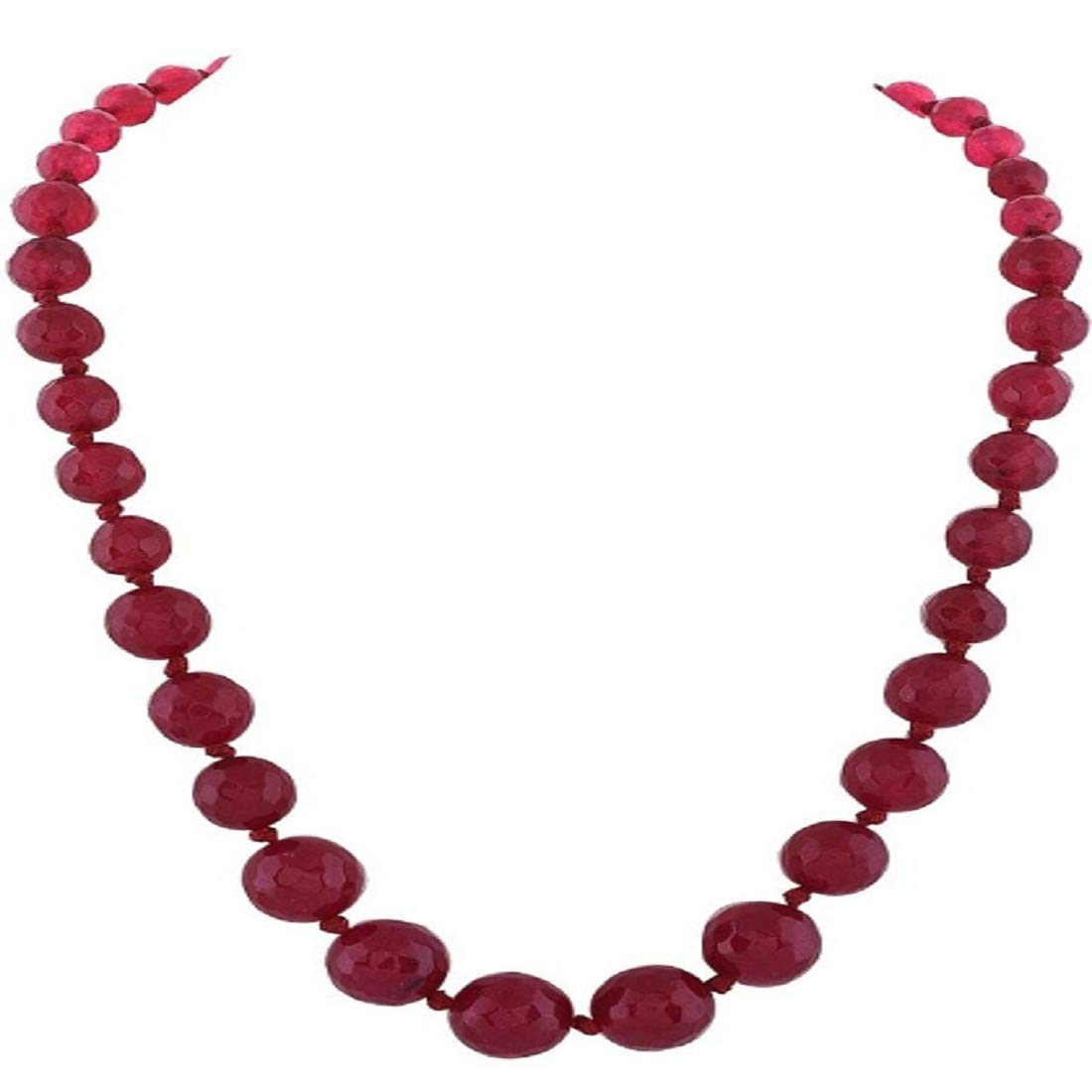 AV Fashion india - Natural Quartz Beads Necklace for Girl and Women Single Knotted Layer Graduation Mala Jewellery (AV_R02)
