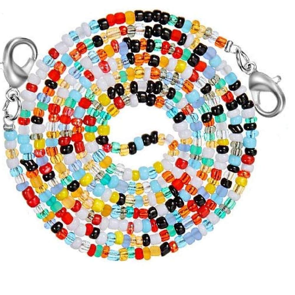AV Fashion India - Face Mask Lanyards for Children Women Men Adults Adjustable Breakaway Safety Mask Colorful Beaded With Clip Eyeglass Chain 74 CM Sunglass Holder Glasses Strap Lanyards (Multi)