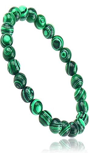 AV FASHION INDIA - Semi Precious Malachite Gemstone Beads Bracelet For Girl and Women Men Fashion Jewellery (AV BRS12)