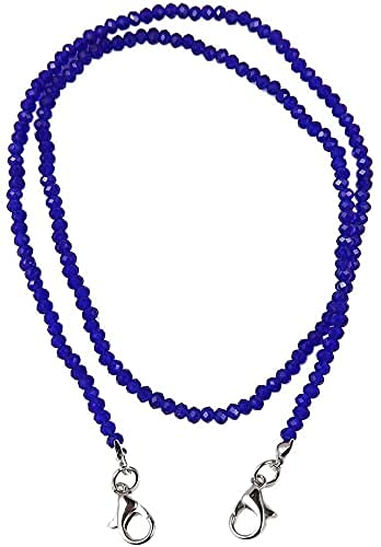 AV Fashion India - Face Mask Lanyard for Women Men Mask Holder Eyeglass Chains Adjustable Comfortable Face Mask Chain Holder Hanger Cords String Necklace with Clips (Blue Colour)