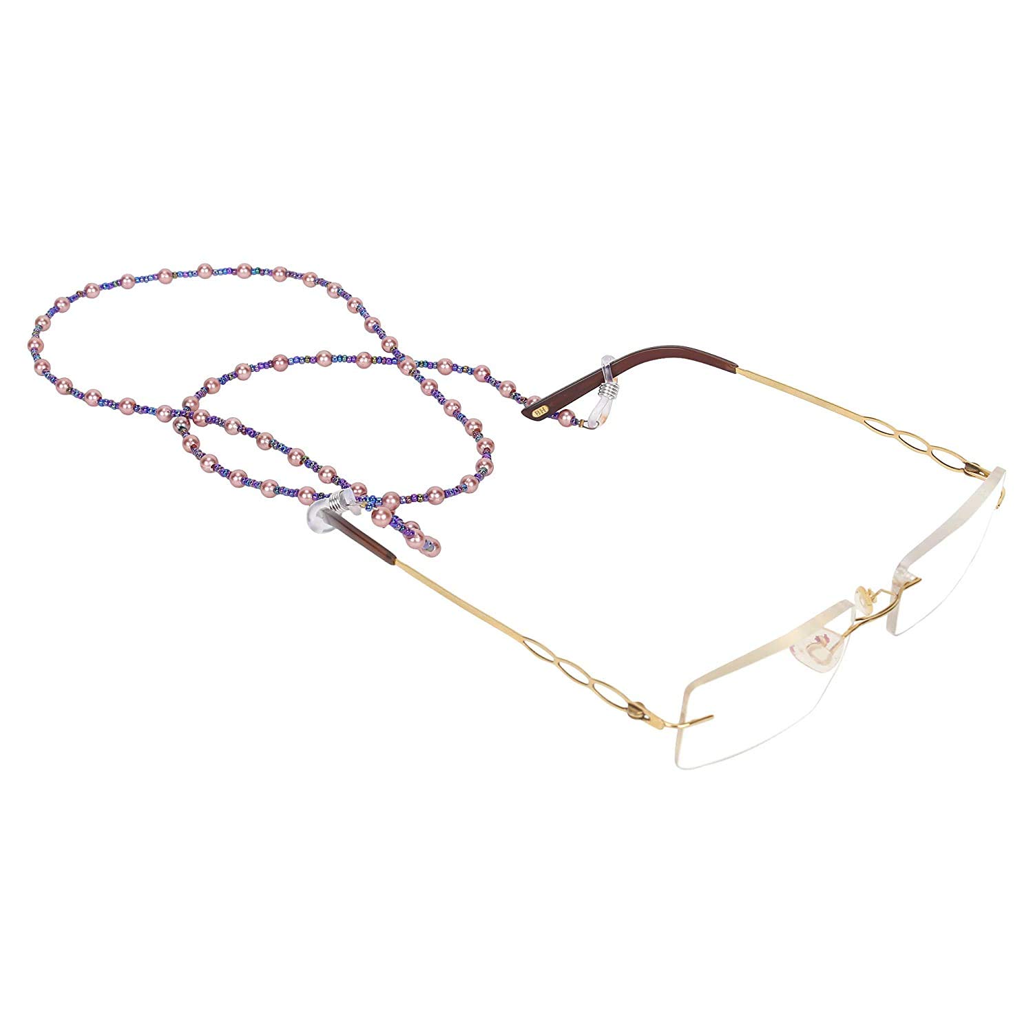 AV Fashion India - Pink Pearls Eyeglass Chain Spectacle Cord Neck Strap String Chain Link Holder 74 cms Multi colour Seed Beads for Women Men and Gir Eyeglass Chain for Unisex ( Multi Colour )