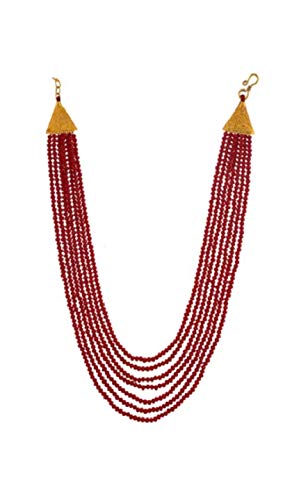 AV FASHION INDIA - Crystal Opaque Stone Beads Necklace 7 Layer Multistrand For Women and Girl Fashion Jewellery (AV_C29)