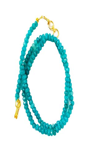 AV Fashion India - Amazonite Colour Onyx Gemston Beads Necklace 1 Layer for Girl and Women Fashion Jewellery (AV B36)