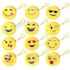 A V FASHION - Pack of 12 Smiley Emoji Emoticon Coin Purse Money Wallet Pouch Jewellery Accessories Case Holder for Kids Girls Kanjak Navratri Birthday Party Return Gift