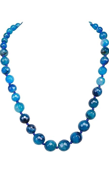 AV FASHION INDIA - Natural Quartz Beads Necklace for Girl and Women Single Knotted Layer Graduation Mala Jewellery (AV_R01)