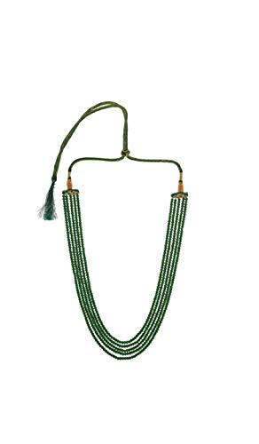 AV FASHION INDIA - Emerald Green Colour Crystal Gemstone Beads Necklace 5 Layer Multistrand For Girl and Women Fashion Jewellery (AV_C17)