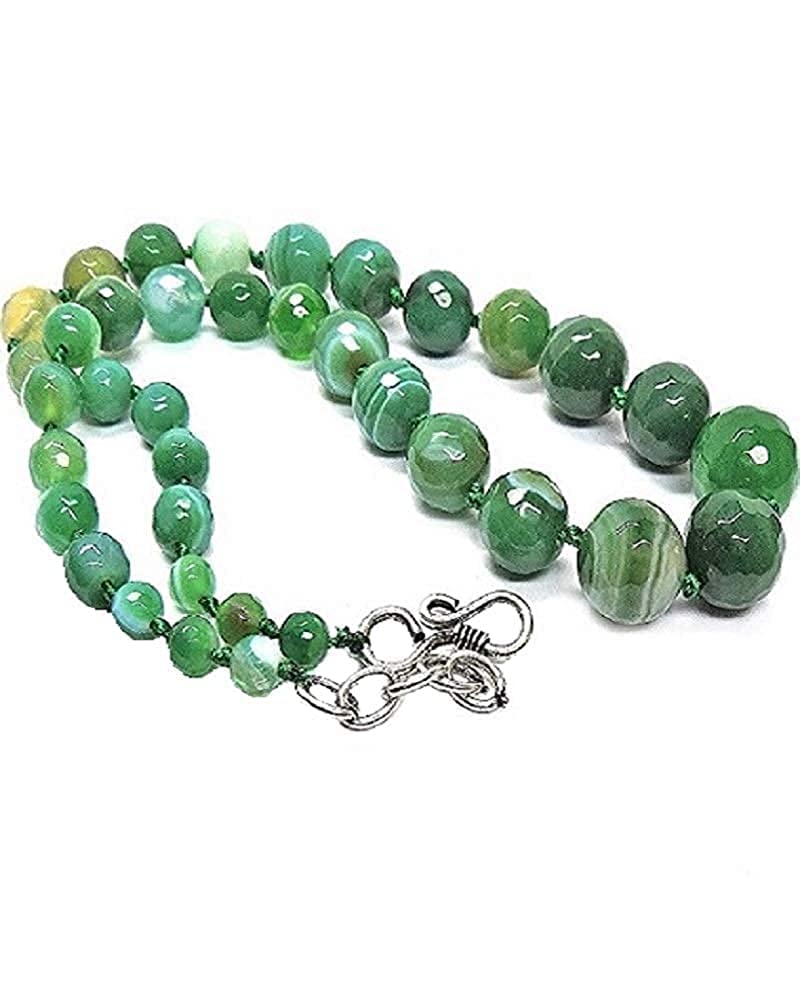 AV Fashion india - Quartz Stone Beads Necklace for Girl and Women Single Layer Gemstone Faceted Round mala Jewellery (AV_R04)