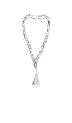 AV Fashion India - Clear Quartz Gemstone Round Faceted 8 mm 33 Beads Islamic Religion Tasbih for Muslim Prayer Men Women Crystal Chain (Color : White)