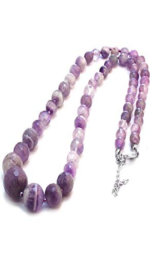 AV Fashion india - Natural Amethyst Colour Gemstone Beads Necklace for Girl and Women Jewellery ( AV_R08 )
