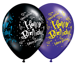 Wanna Party Birthday! Blast WraP Round Onyx Black 11" - 6PC