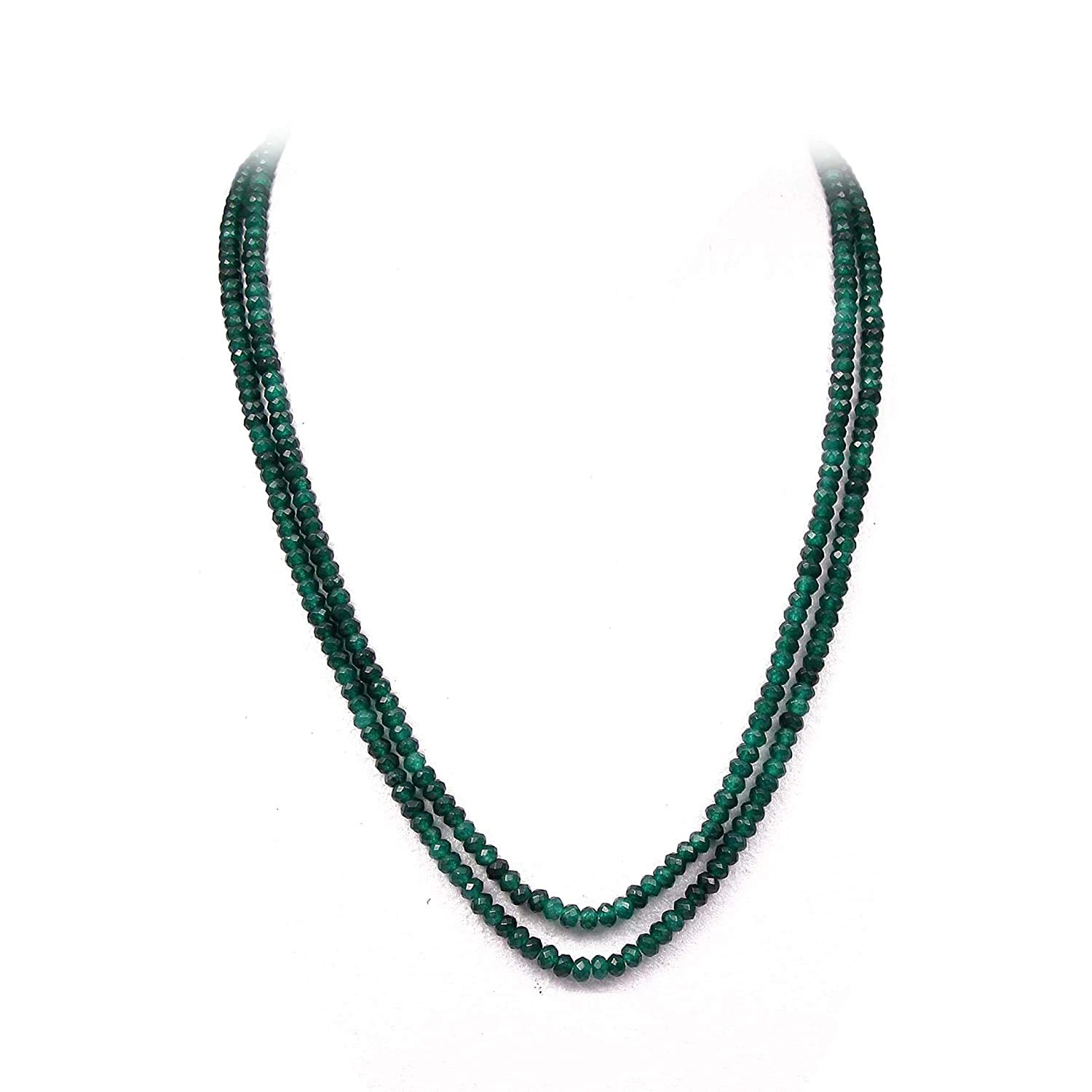 AV FASHION Brass Necklace for Girls (Green)