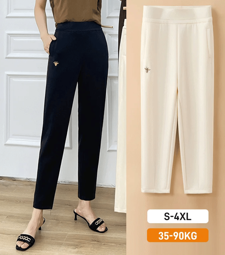 Loose-fitting high-waisted slacks-S / Black