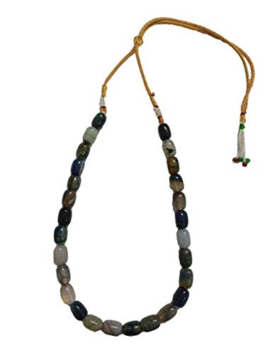 AV Fashion India - Agate 1 Layer Necklace Made up of Natural Agate Semi-Precious Gemstone Beads for Women and Girls Grey Mala Fashion Jewellary (AV_T35)
