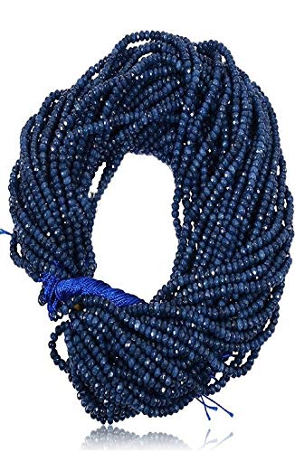 AV Fashion India - Sapphire Blue Colour Onyx 1 Strand 14 Inches Faceted Rondelle Loose Gemstone Beads, Jewelry Making,Exclusively by AV Fashion India (AV B92)