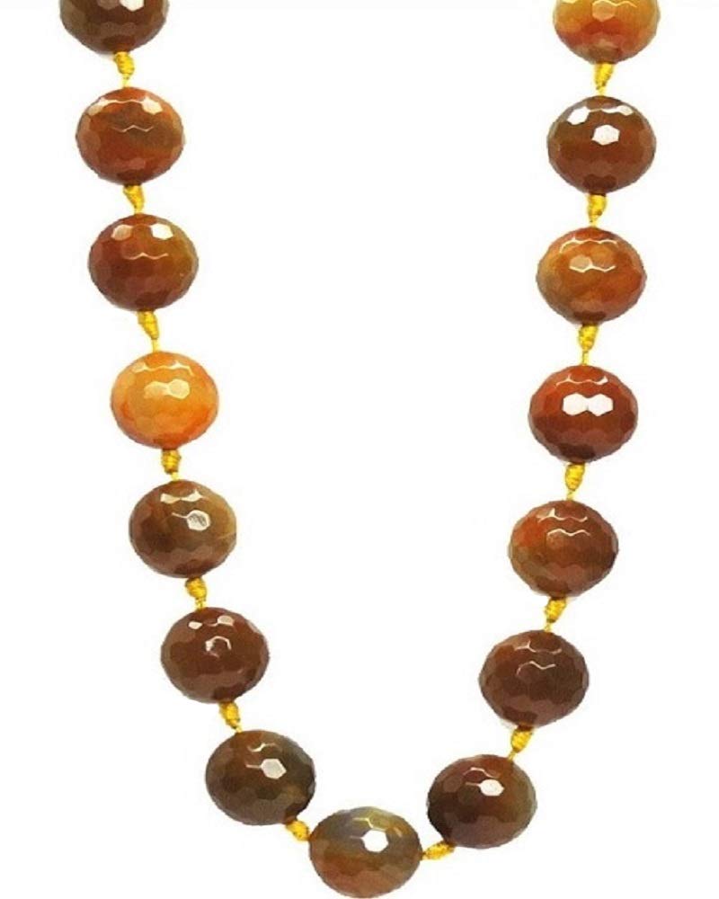 AV Fashion india - Agate Gemstone Round Faceted Beads Knotted 1 Layer Necklace for Girl and Women Jewellery (AV_R11)