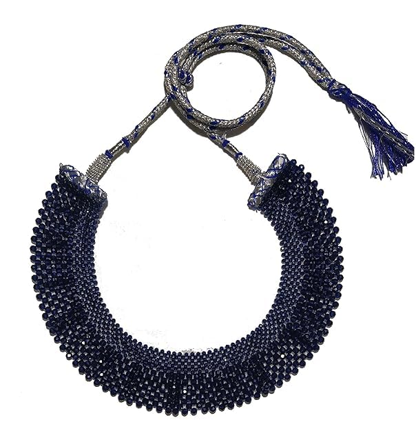 Semi Precious Gemstone Blue Colour Hydro Multi Layer Choker Necklace Chick mala for Women and Girl Fashion Jewellery