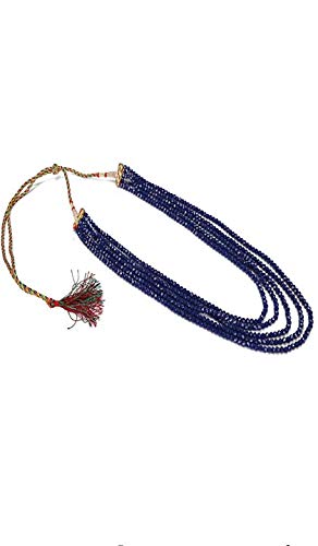 AV FASHION INDIA - Navy Blue Colour Crystal Opaque Stone Beads Necklace 5 Strand For Women and Girl Fashion Jewellery (AV_C15)