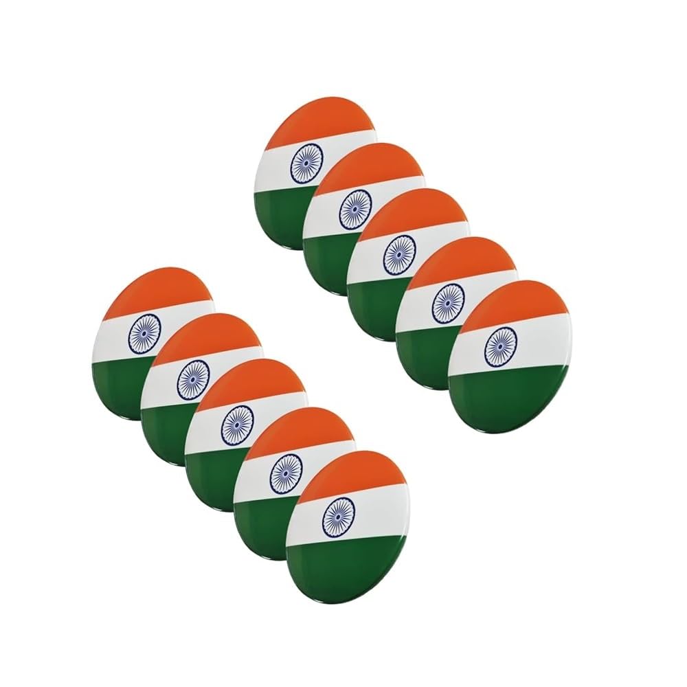 A V FASHION - Tricolour Flag Coat Pin/Brooch/Badge for Clothing Accessories (Pack of 10)