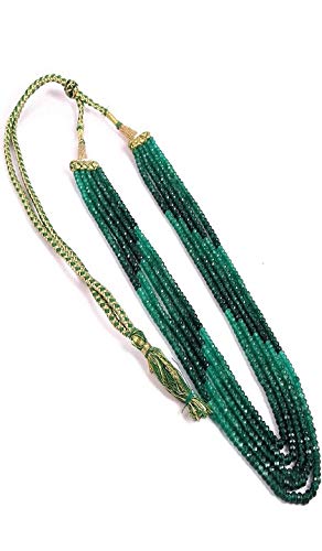 AV Fashion India - Semi Precious Gemstone Beads Shaded Emerald Green Onyx 5 Layer Necklace for Girl and Women Fashion Jewellery (AV_B100)