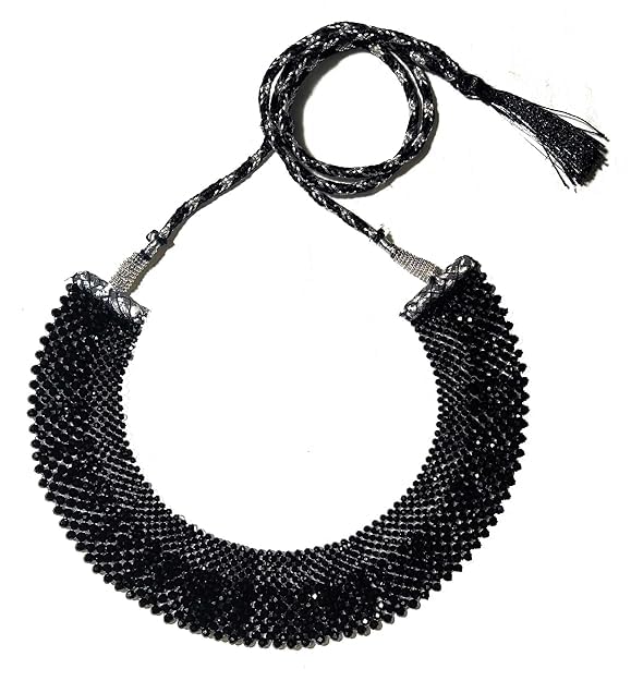 Semi Precious Gemstone Black Hydro Multi Layer Choker Necklace Chick mala for Women and Girl Fashion Jewellery
