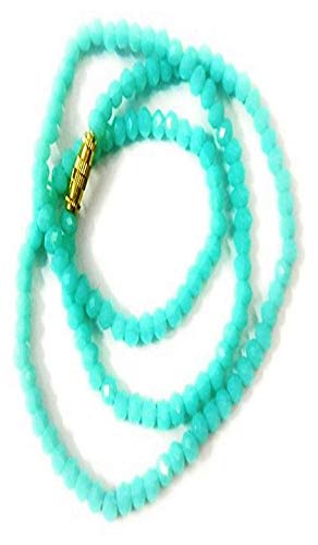 A V Fashion India - Turquoise Colour Crystal Opaque Stone Beads Necklace 1 Strand For Women and Girl Fashion Jewellery