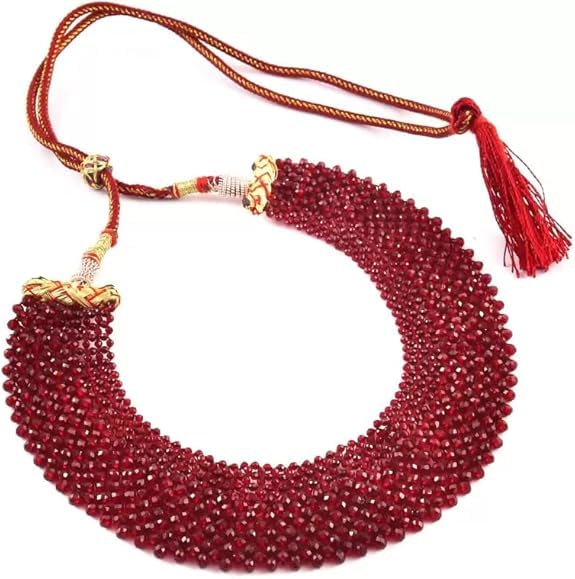 AV Fashion India - Semi Precious Gemstone Pink Hydro Multi Layer Choker Necklace Chick mala for Women and Girl Fashion Jewellery (AV_ HYDRO2)