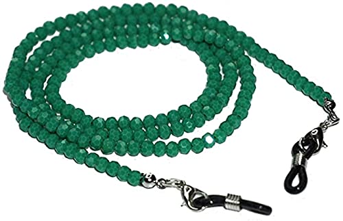 AV Fashion India - Face Mask Lanyards for Children Women Men Adults Adjustable Breakaway Safety Mask Colorful Beaded Eyeglass Chain Sunglass Holder Glasses Strap Lanyards.74 CM (Green)