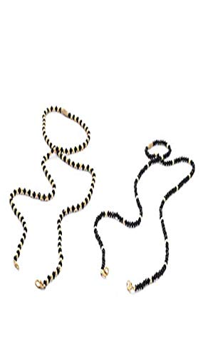 AV Fashion India - Black Onyx Colour Crystal Gemstone with Gold Plated Metal Beads Mangalsutra Chain Without Pendant Set of 2 mangalsutra for Women (AV_Mangalsutra02)
