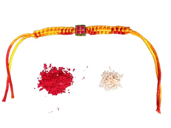 A V FASHION - Elegant Traditional Gold Plated/Rakhi Set of 1 for Men and Women/brother/sister/bhabhi Kundan with zircon Stone combo set (Pink Colour)