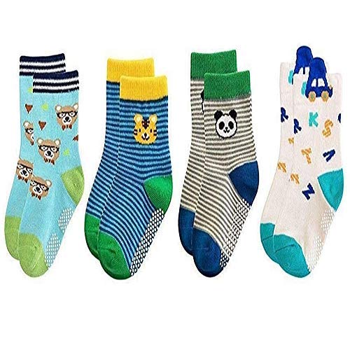 AV Fashion India - Baby Boy's and Baby Girl's Super soft Organic Cotton Stripes and Stars socks (Multicolor, 3-6 Months) - Pack of 4