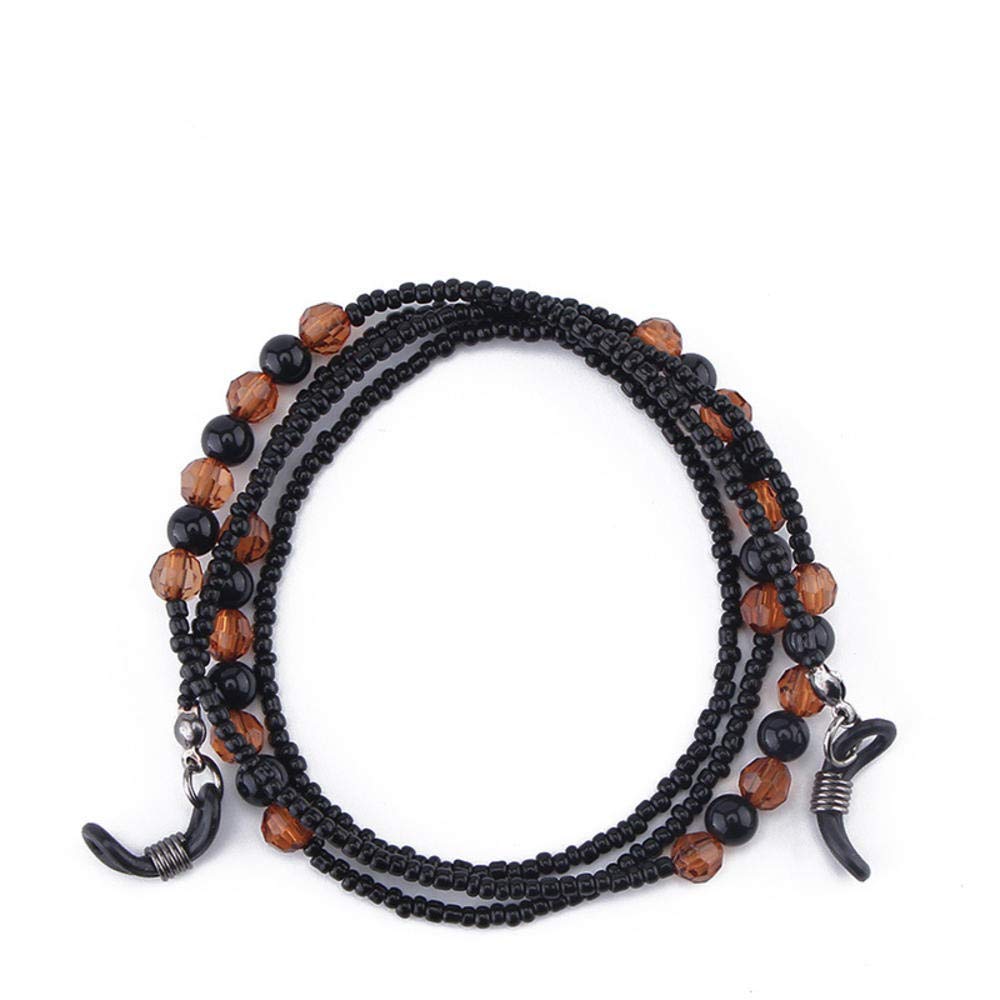 AV Fashion India - Handmade Retro Black & Orange Beads Eyewears Chains 74 CM Beaded Sunglass Eyeglass Lanyards Cord Holder Glasses Ropes Arrival